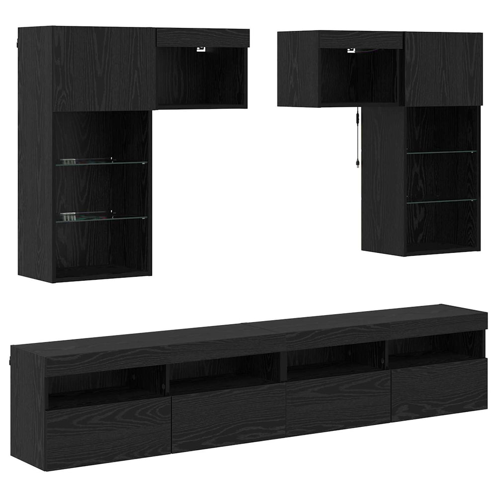 TV-Wandregal Set, Artisan Eiche, 6-teilig