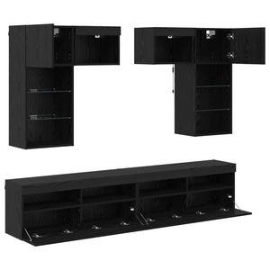TV-Wandregal Set, Artisan Eiche, 6-teilig