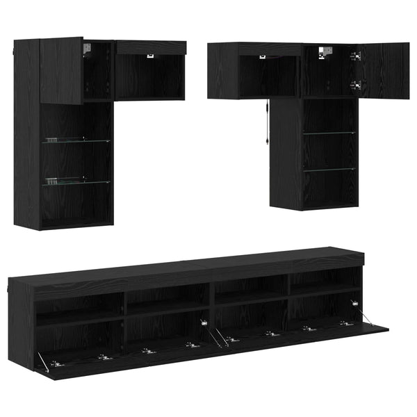 TV-Wandregal Set, Artisan Eiche, 6-teilig