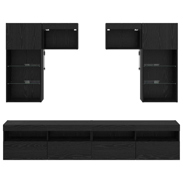 TV-Wandregal Set, Artisan Eiche, 6-teilig