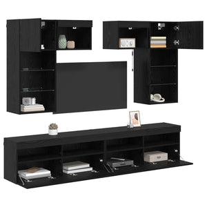 TV-Wandregal Set, Artisan Eiche, 6-teilig