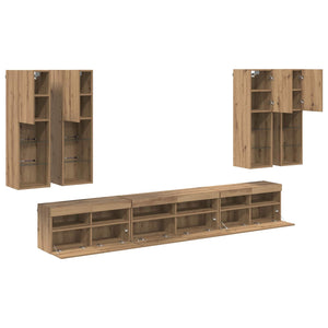 TV-Wandregal-Set Artisan Eiche 7-teilig