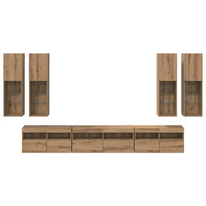 TV-Wandregal-Set Artisan Eiche 7-teilig