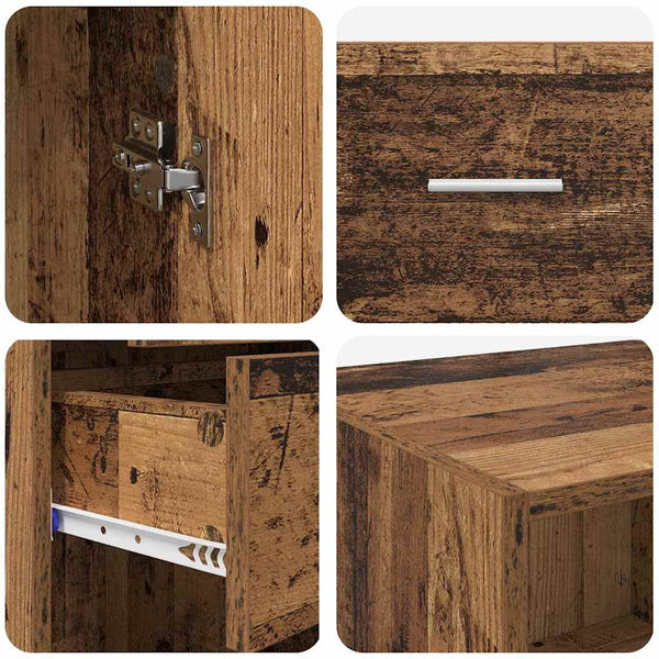 Wandmontiertes Highboard Altholz 50x42,5x225 cm