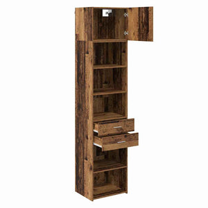 Wandmontiertes Highboard Altholz 50x42,5x225 cm