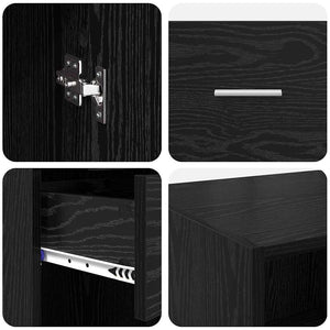 Schwarzes Highboard in Eichen-Optik