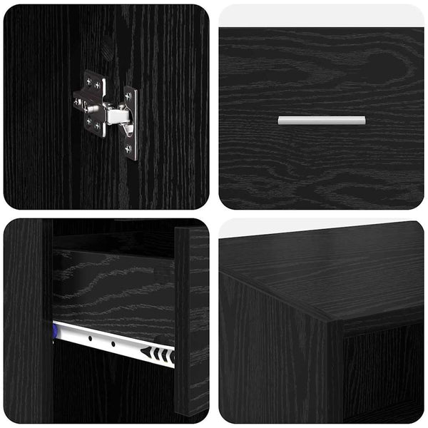 Schwarzes Highboard in Eichen-Optik