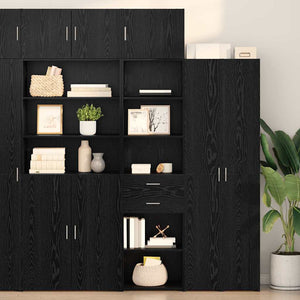Schwarzes Highboard in Eichen-Optik