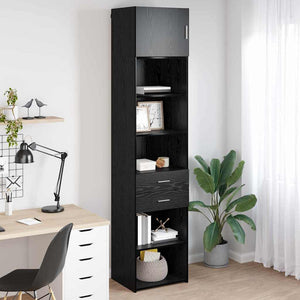 Schwarzes Highboard in Eichen-Optik