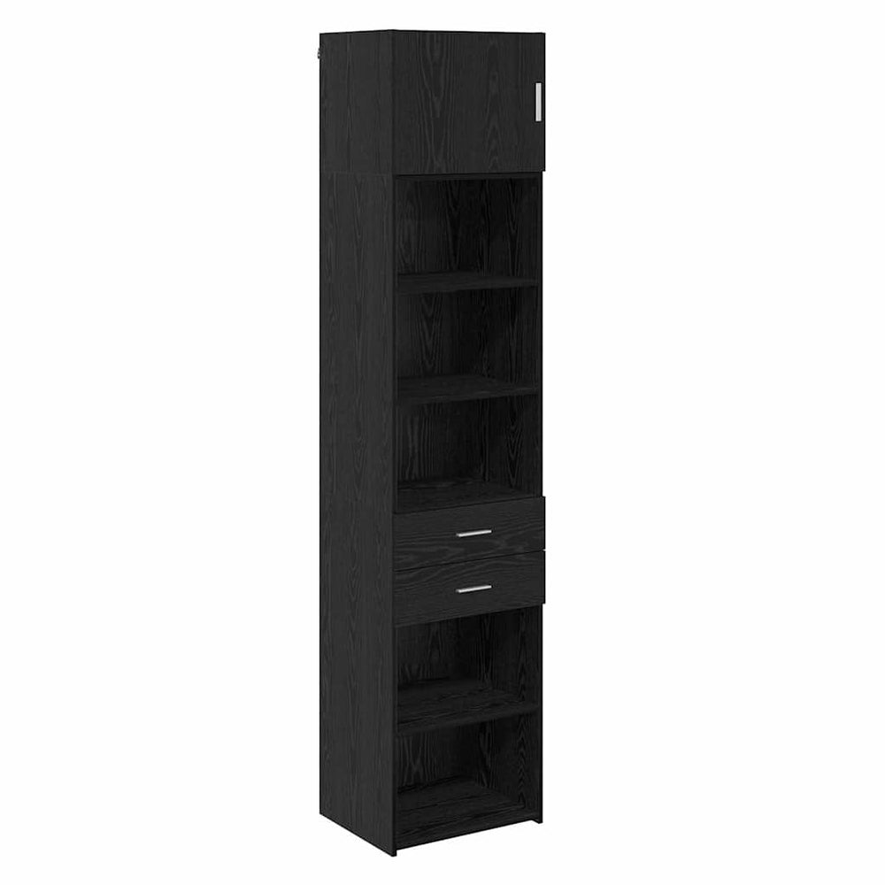 Schwarzes Highboard in Eichen-Optik