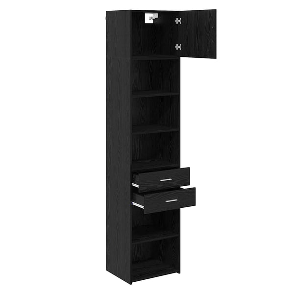 Schwarzes Highboard in Eichen-Optik