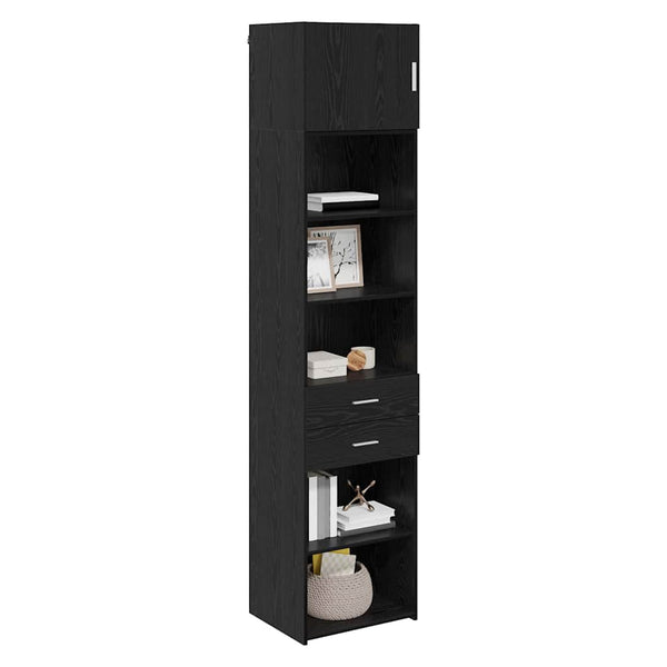 Schwarzes Highboard in Eichen-Optik