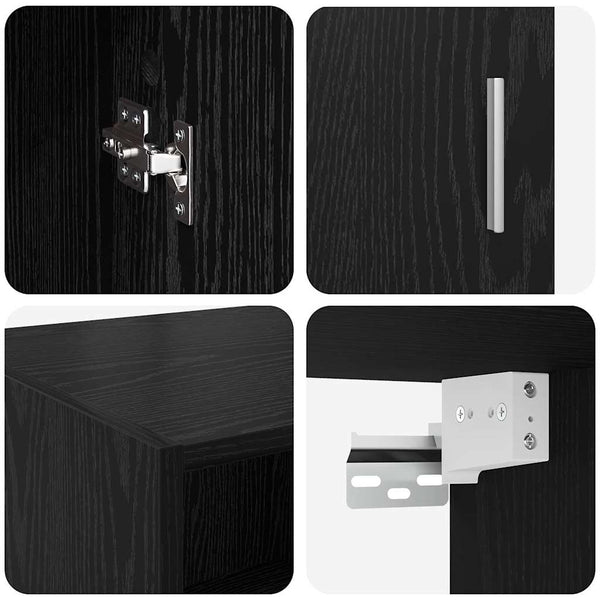 Aufbewahrungsschrank Schwarz Eichen-Optik 225cm