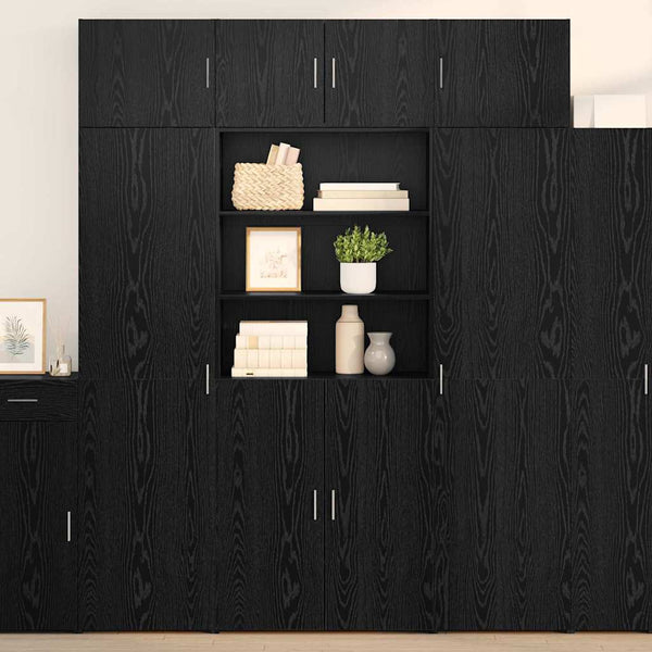 Aufbewahrungsschrank Schwarz Eichen-Optik 225cm