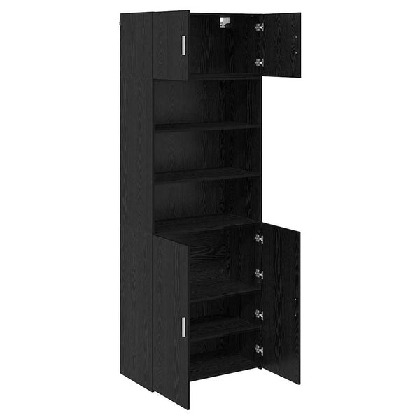 Aufbewahrungsschrank Schwarz Eichen-Optik 225cm