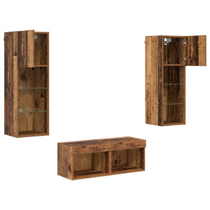 TV-Wandregale 4er Set Artisan Eiche