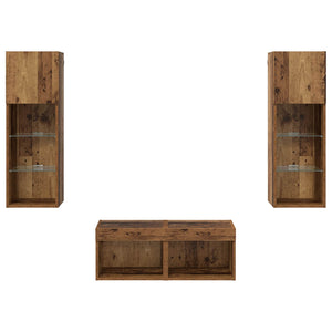 TV-Wandregale 4er Set Artisan Eiche