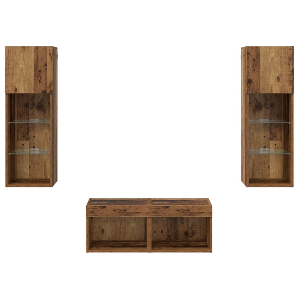 TV-Wandregale 4er Set Artisan Eiche