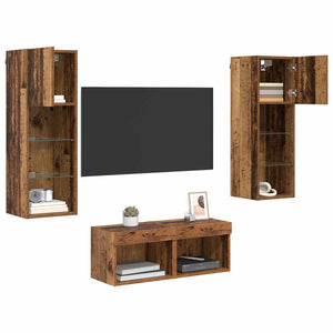 TV-Wandregale 4er Set Artisan Eiche