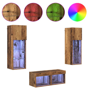 TV-Wandregale 4er Set Artisan Eiche