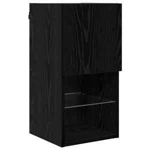TV-Wandmöbel Set Schwarz Eichenoptik