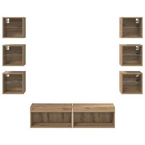 TV-Schrank Artisan-Eiche mit LED-Beleuchtung