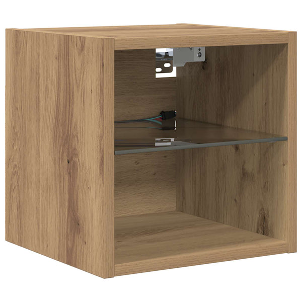 LED TV-Wandmöbel Artisan-Eiche 4-teilig
