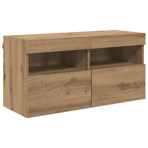 TV Wand Einheit mit LED Artisan-Eiche 5-teilig