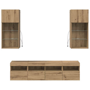 TV Wand Einheiten mit LED Artisan-Eiche