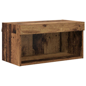 TV-Schrank Wandmontiert mit LED Altholz
