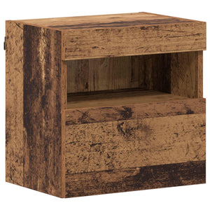 TV-Schrank Wandmontiert mit LED Altholz