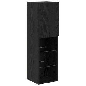 TV-Schrank Schwarz Eichen-Optik mit LED