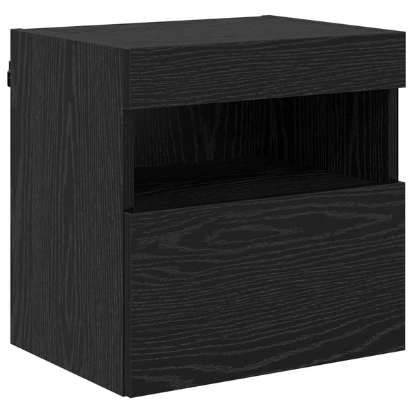 TV-Schrank Schwarz Eichen-Optik mit LED
