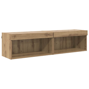 TV-Wandregal Set mit LED Artisan-Eiche
