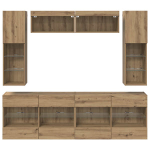 TV-Wandregal Set mit LED Artisan-Eiche