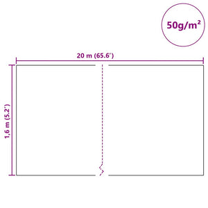 Winterschutzvlies für Pflanzen, Weiß, 20 x 1,6 m