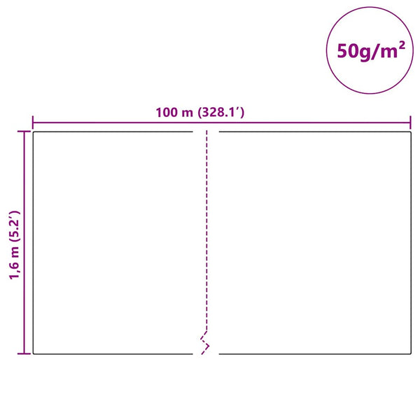 Beige Winterschutzvlies für Pflanzen 100 x 1,6 m