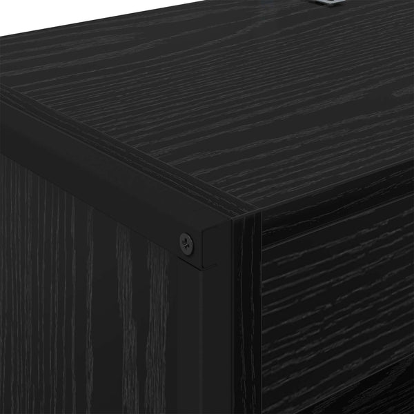 Bücherregal 2er Set Schwarz Eichenoptik