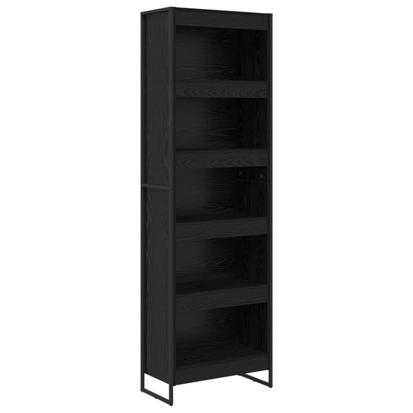 Bücherregal 2er Set Schwarz Eichenoptik