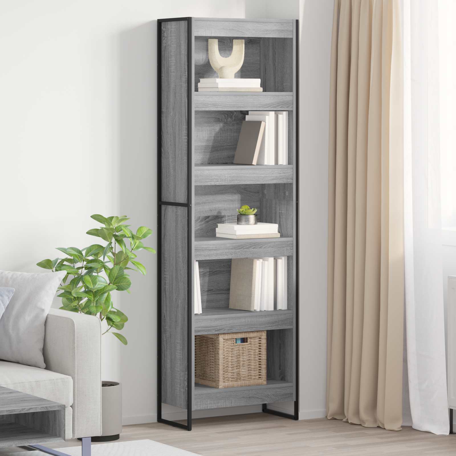 Bücherregal 2er Set Grau Sonoma 189,5 cm