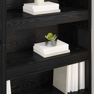 Bücherregal 2er Set, Eichenoptik Schwarz, 80x155 cm