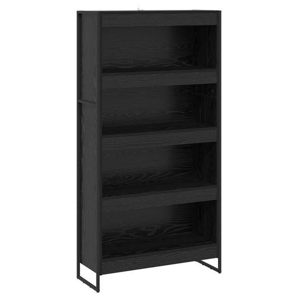 Bücherregal 2er Set, Eichenoptik Schwarz, 80x155 cm