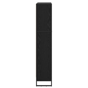 Bücherregal 2er Set, Eichenoptik Schwarz, 80x155 cm