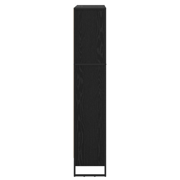 Bücherregal 2er Set, Eichenoptik Schwarz, 80x155 cm
