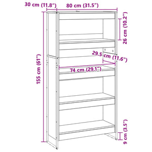 Bücherregal 2er Set Sonoma Grau
