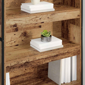 Bücherregal 2er Set Altholz 80x30x155cm