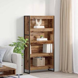 Bücherregal 2er Set Altholz 80x30x155cm