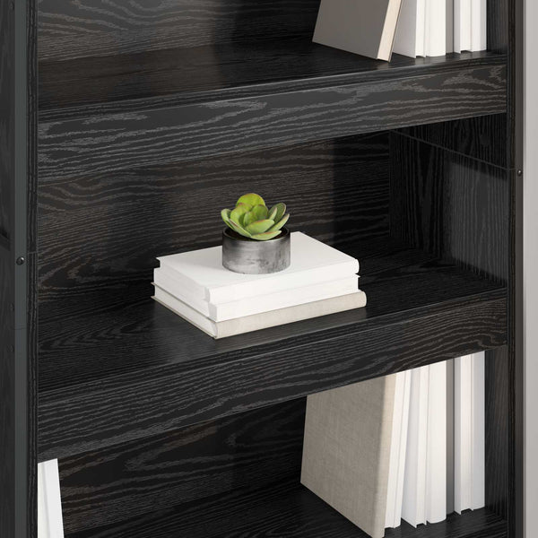 Bücherregal 2er Set Schwarz Eiche