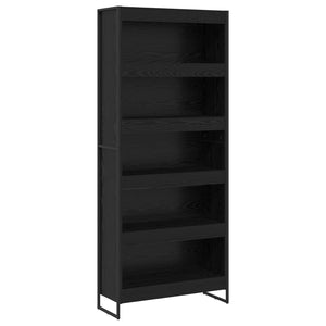 Bücherregal 2er Set Schwarz Eiche