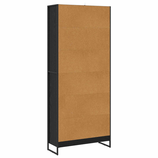 Bücherregal 2er Set Schwarz Eiche